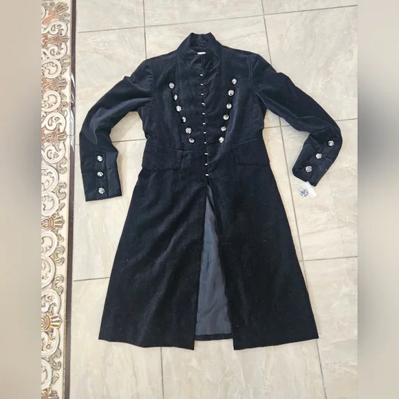 Newport News Elegant Black Military-Style Women's Coat - Picture 2 of 14